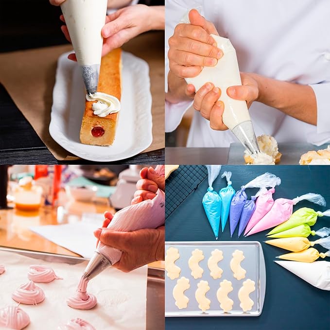 100PCS Piping Bag 12 Inch Disposable Cake Decorating Bag, Anti Burst Pastry Bags, Icing Piping Bags for Frosting for Cakes and Cookies Decoration