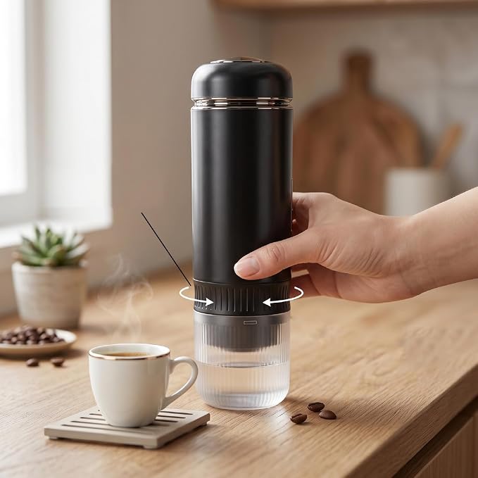 Asixxsix Cordless Portable Coffee Maker, Electric Espresso Machine with Self Heating and USB C Rechargeable, 200ml, for Travel Camping Office Home - Image 9