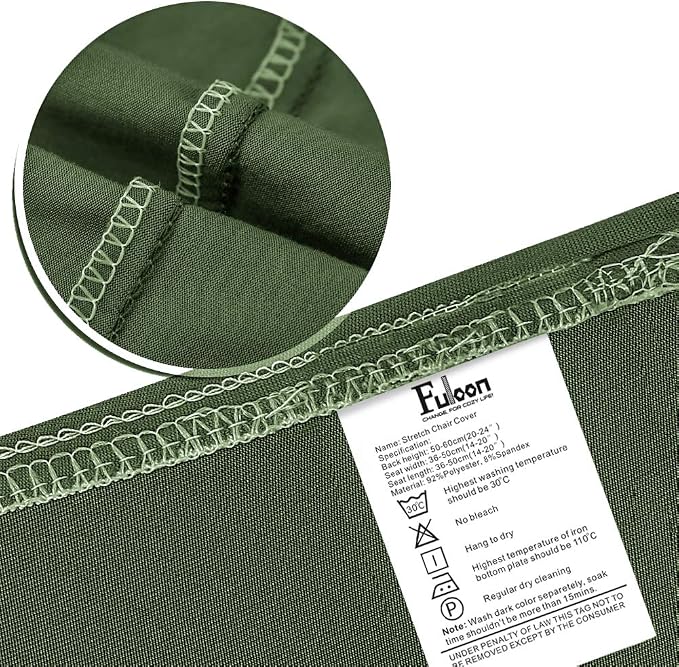 Fuloon 6 Pack Super Fit Stretch Removable Washable Short Dining Chair Protector Cover Seat Slipcover for Hotel, Dining Room, Ceremony, Banquet Wedding Party | Solid Dark Green, Set of 6, Super Fit, Stretch, Removable, Washable, Suits for Hotel, Dining ... - Image 7