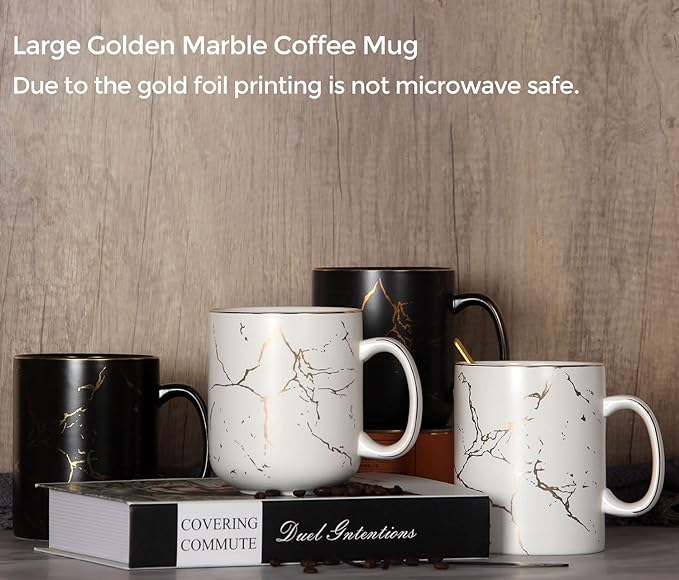 harebe 24 OZ Ceramic Extra Large Black Coffee Mug with Handle,Oversized Hot Tall Latte Mugs,Dishwasher Safe Big Capacity Giant Mug for Men Women - Image 7