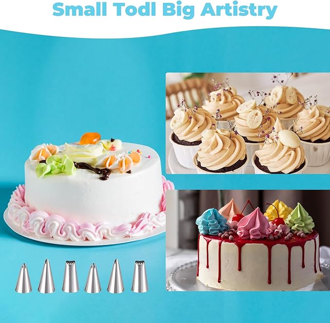 Piping Bags and Tips, Reusable Cake Decorating Supplies with 2 Piping Bags & 24 Icing Tips & 2 Couplers & 3 Scrapers & 2 Silicone Rings Cake Baking Tools for Cookie Icing Cupcakes