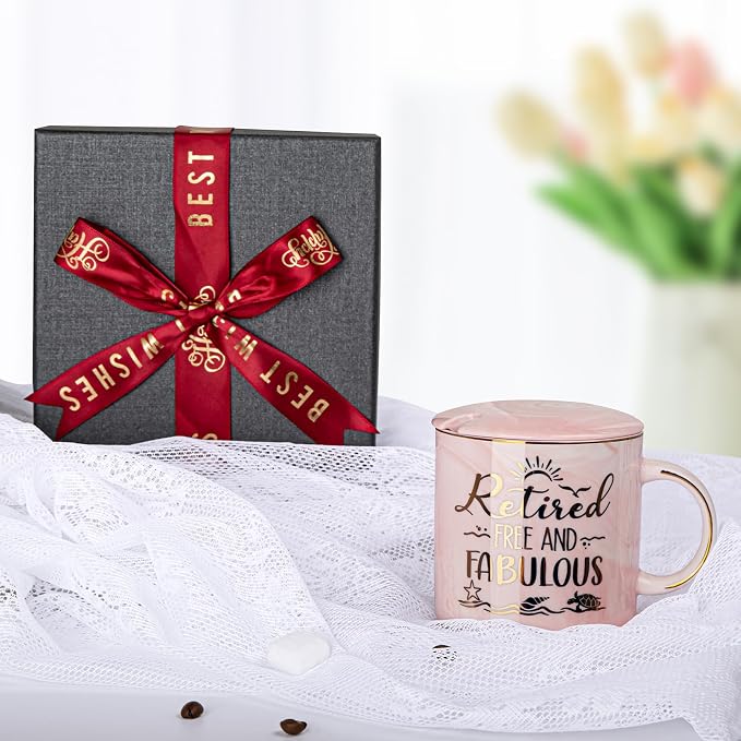 Retirement Gift for Woman 2026 - Retirement Gifts for Women, Coworker Leaving, Farewell, Going Away, Goodbye Gifts, Retired Free And Fabulous -14oz Pink Marble Coffee Mug, Gift Box | Coworker Leaving, Farewell, Going Away, Goodbye Gifts, Retired Free A... - Image 8
