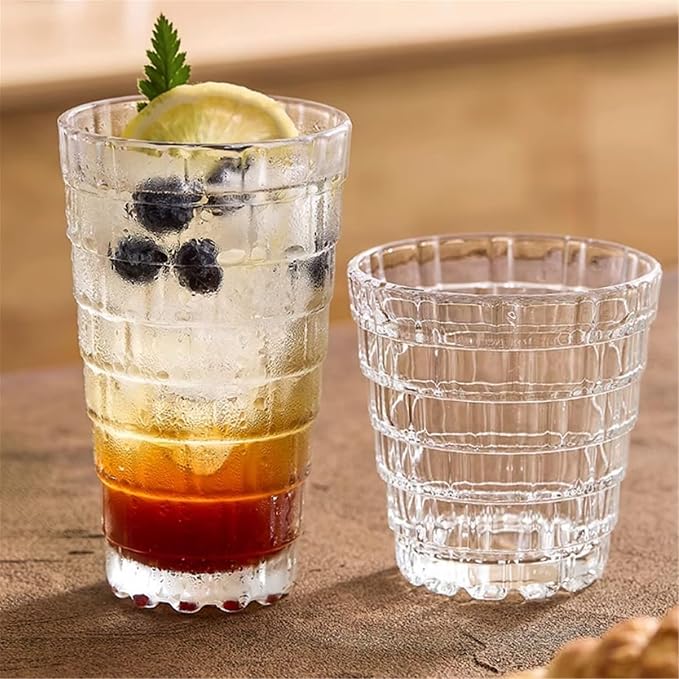 Glass Tumblers Glass Cups for Everyday Home, Bar Use Kitchen Glassware(Large) - Image 7