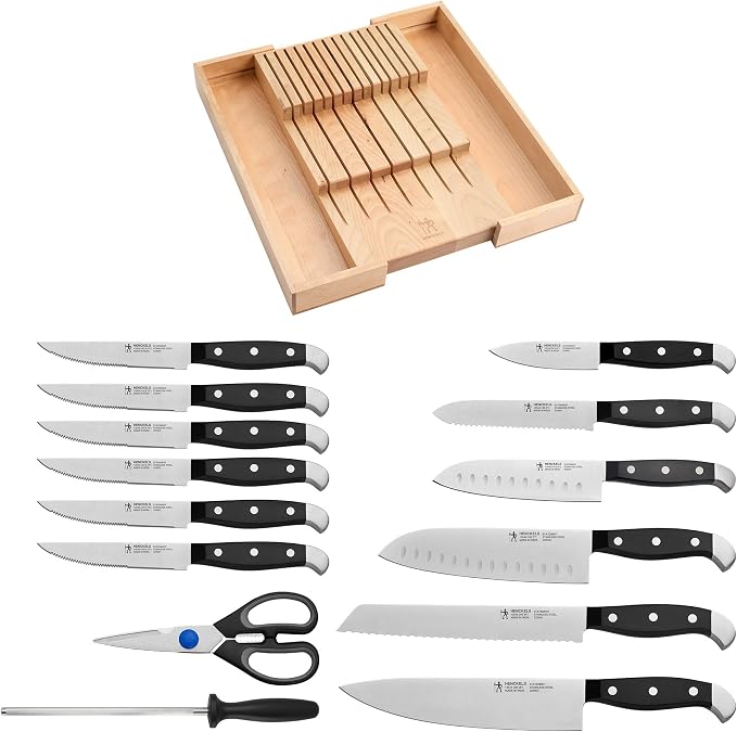 Henckels Statement 15-pc Knife Set with in-Drawer Knife Tray, Razor-Sharp, German Engineered Informed by over 100 Years of Experience, Lightweight and Strong, Dishwasher Safe - Image 9