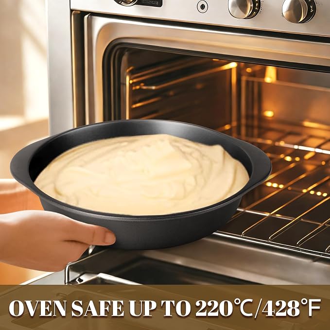 9 Inch Cake Pan Set, 3-Piece Carbon Steel Round Cake Pans with 100 Pre-Cut Parchment Paper Rounds, Nonstick Baking Pans for Layer Cakes, Pizza and Desserts - Image 7