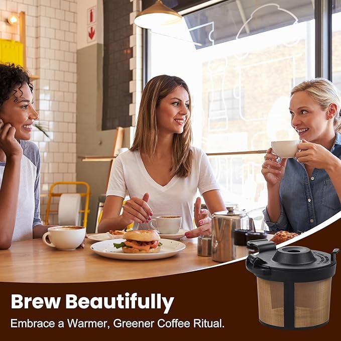 Permanent Coffee Filter for Ninja PB051 / PB040 / PB041ST - Reusable Stainless Steel Mesh Compatible with Ninja Coffee Maker Pods & Grounds - Eco-Friendly Replacement