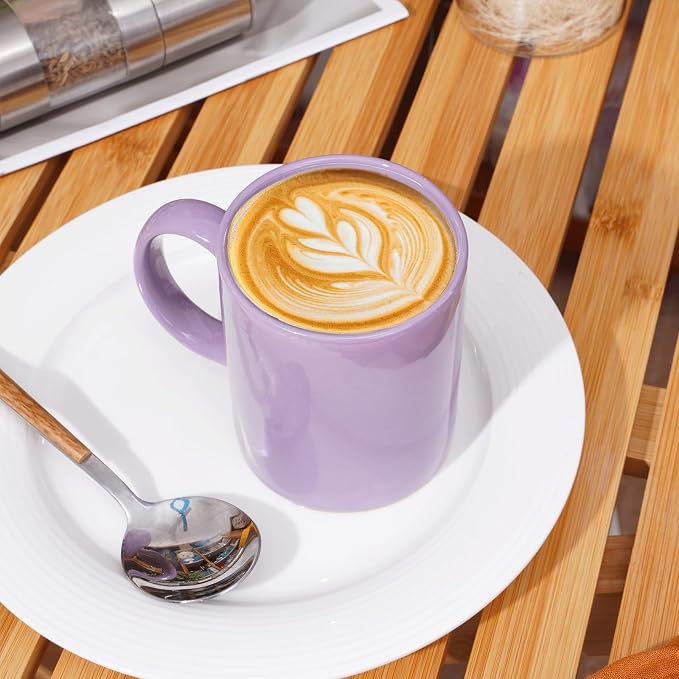 Multi-Coloured Ceramic Mugs Set of 6-11.2 oz / 330ml-Coffee Mugs-Cappuccino-Tea Cups- Hot Chocolate Cups (Warm color, Large) - Image 9