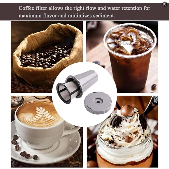 for Keurig My K-Cup Reusable Coffee Filter, Brew Coffee or Tea, Fits B30 B40 B50 B60 B70 Series with Sustainable Coffee Accessories, Gray 3 Pack