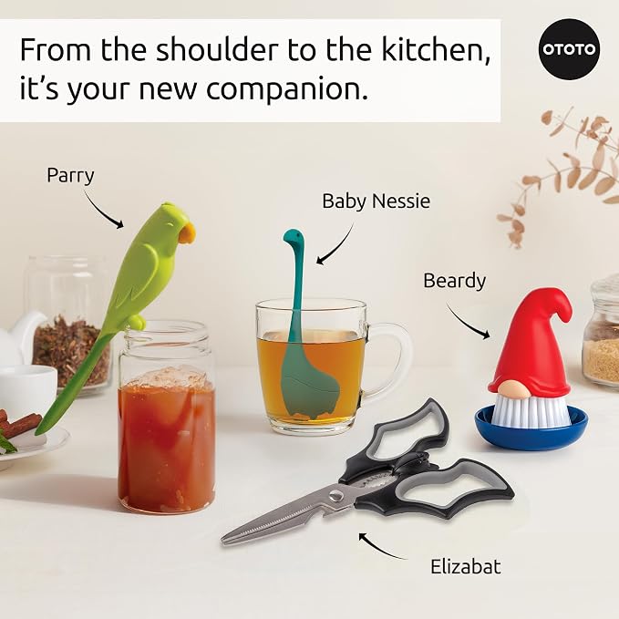 OTOTO Jar Scraper Spatula - Silicone Scraper, Cute Kitchen Accessories, Unique Fun Cooking Kitchen Gadgets for Foodies - BPA-free & 100% Food Safe (Parry) - Image 8
