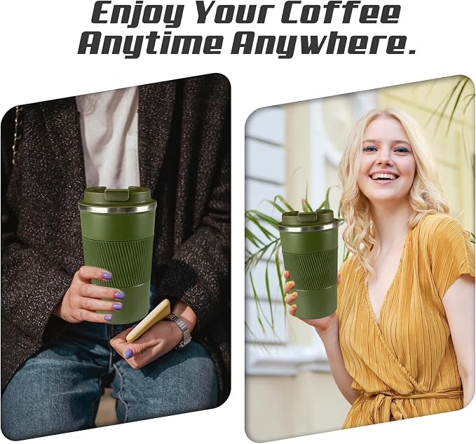 Vacuum Insulated Stainless Steel Travel Coffee Mug,Leak Proof Cup with Lid | 304 stainless steel mug with vacuum insulation, leak proof lid, silicone grip and car cup holder friendly design - Image 6