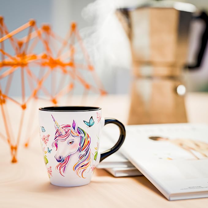 Color Changing Unicorn Coffee Mug 12oz – Heat Sensitive Ceramic Cup with Floral Reveal – Unicorn Gifts for Women, Unique Coffee Mugs, Christmas Holiday Gift, Perfect for Coffee, Tea or Cocoa - Image 7