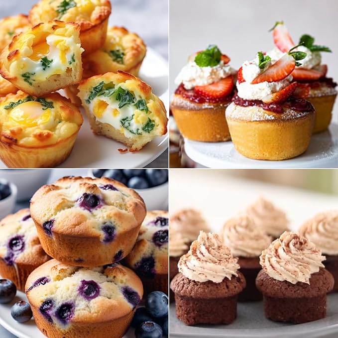 CAKETIME Silicone Muffin Pans for Baking, Metal Reinforced Frame Regular 12 Cups & Mini 24 Cups Cupcake Pan Set Nonstick Muffin Pan for Homemade Baking Easy to Handle - Image 7