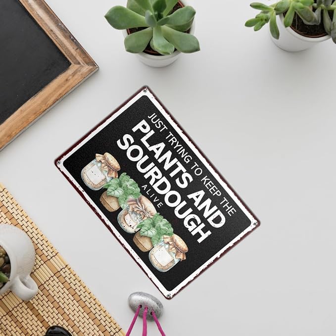 Sourdough Bread Baking Cookies Space Shop Metal Decor Sign for Home Kitchen Dinner Room Decorations, Sourdough Cookies Lover Baker Baking Gifts for Women Men Plant Lover - Image 5