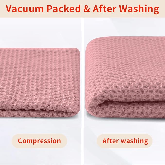 Homaxy 100% Cotton Waffle Weave Kitchen Dish Cloths 18-Pack, Dried Rose | 12 x 12 Inches, Ultra Soft Absorbent Dish Towels, Quick Drying Dish Rags with Hanging Loop - Image 8