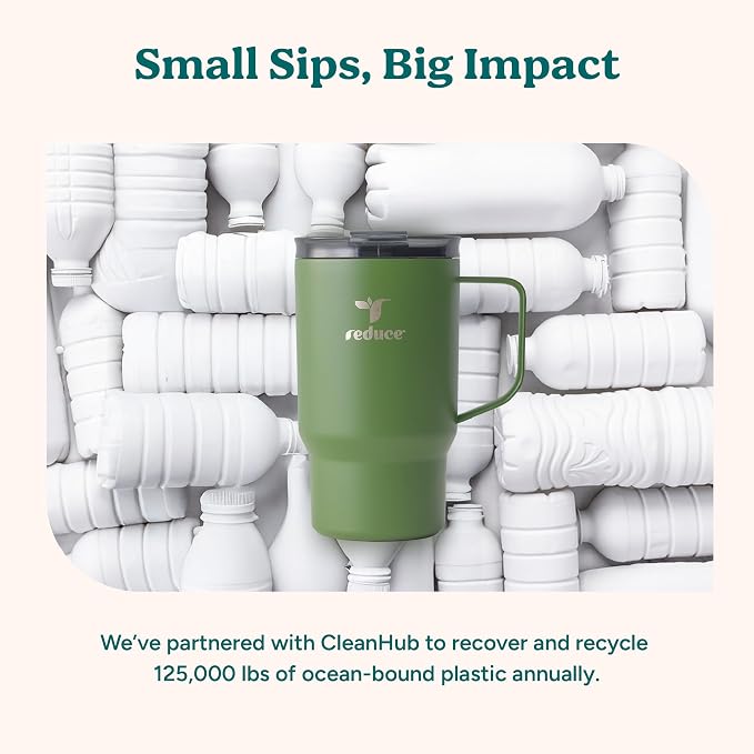 REDUCE 18 oz Hot1 Stainless Steel Insulated Mug with Temperature Adjusting Lid - Dual-Wall Vacuum, Cupholder Friendly - Keeps Drinks Hot for 6 Hours - Ideal for Coffee, Tea & Other - Pink Salt - Image 8