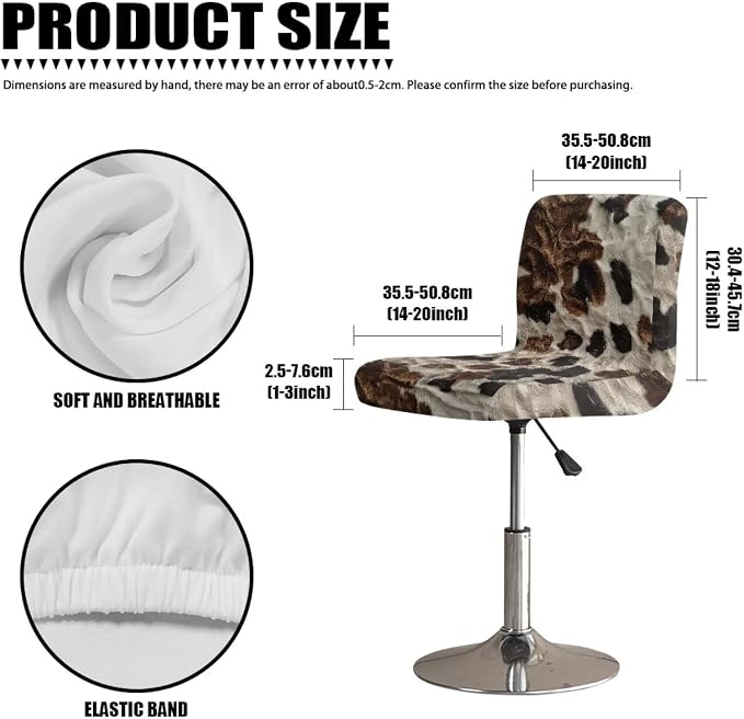 Cowhide Bar Stool Covers Elastic Stretchable High Mid Low Stool Chair Cover for Party Kitchen Club Machine Washable - Image 7