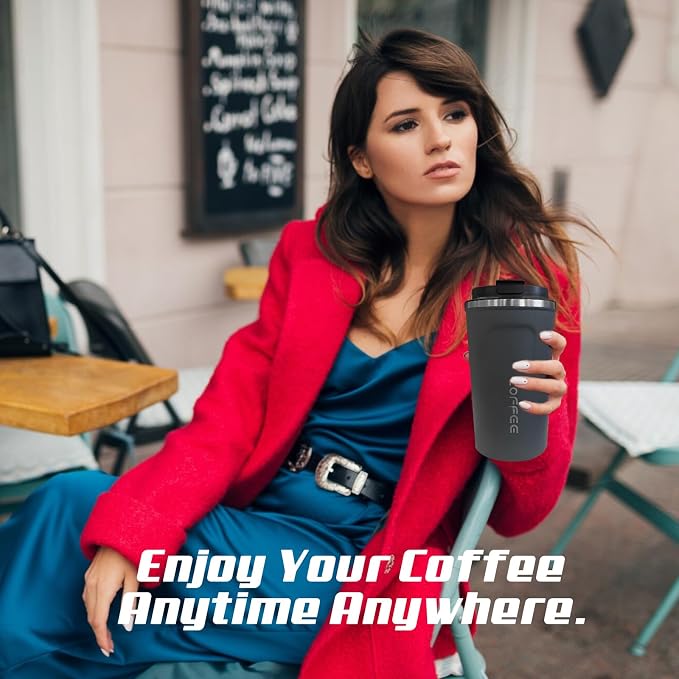 SPLMIFA Travel coffee mugs leak-proof, reusable coffee cups with lids, stainless steel vacuum insulated coffee tumblers, thermal insulation cups for men & women keep drinks hot & cold(2nd-Blue, 12OZ) - Image 6