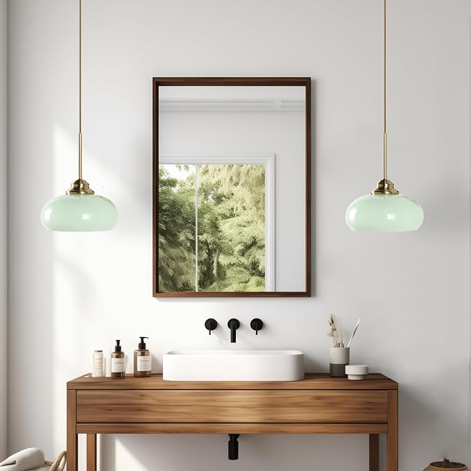 KCO Lighting Nordic Green Glass Pendant Light Dining Room Hanging Light Fixture Gold Brass Mid Century Modern Kitchen Island Lights - Image 7