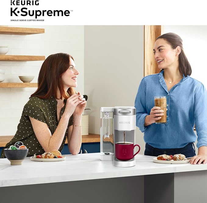 Keurig K-Supreme Single Serve K-Cup Pod Coffee Maker, MultiStream Technology, 4 Brew Sizes, 66oz Dual-Position Removable Reservoir, White | MultiStream Technology, 4 Brew Sizes, Dual-Position Removable Reservoir - Image 13