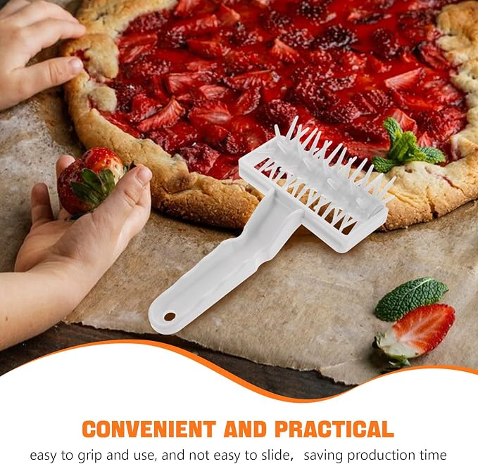 Pizza Dough Hole Puncher Rolling Pin for Pizza and Bread Baking White Plastic with Ergonomic Design Time-saving Kitchen Accessory for Baking - Image 8