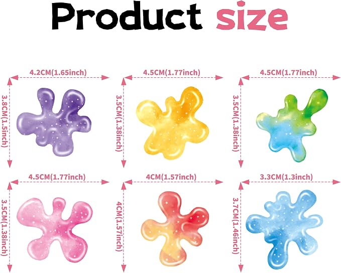 60 Pieces Edible Slime Cupcake Toppers for Colorful Painted Slime Cupcake Decorations for Slime Themed Birthday Party Art Themed Party Supplies - Image 6