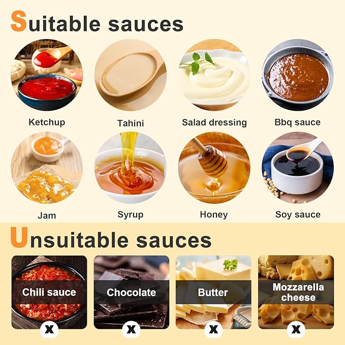 3.4Quart Sauce Pump Dispenser Condiment Dispenser with 2 Pumps, Pump Dispenser for Syrup Ketchup Dressing BBQ Sauce