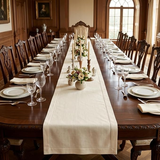 Urban Villa Table Runner Cotton Heavier Quality 14x72 Ivory - Image 6