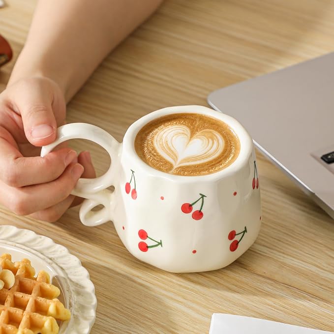Ceramic Cute Mug For Women,Pretty Coffee Mug,9 oz,Nnique Espresso Mug.Hand-Painted Tea Cup for Women - Image 7