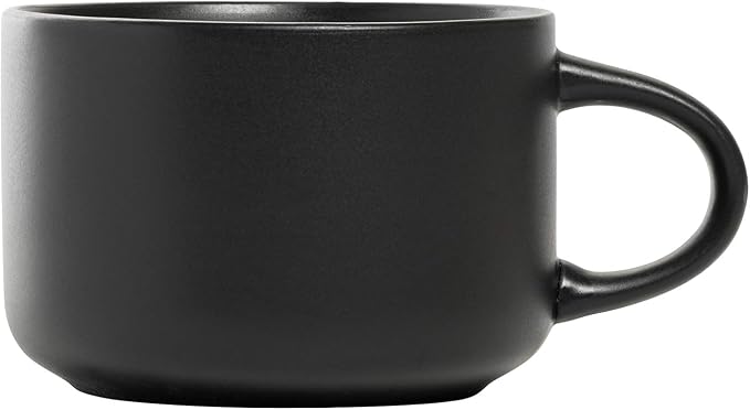 10 Strawberry Street Wazee Matte 4.75"/22 oz Oversized Mug, Set of 6, Black - Image 6