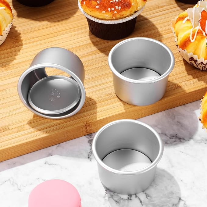 2Inch Cake Pan Set of 4, Nonstick Stainless Steel Smash Cake Pans, Round Mini Cake Pans Tin Small Size for Baking Muffin Fondant Cheesecake Mold Healthy Dishwasher Safe - Image 9
