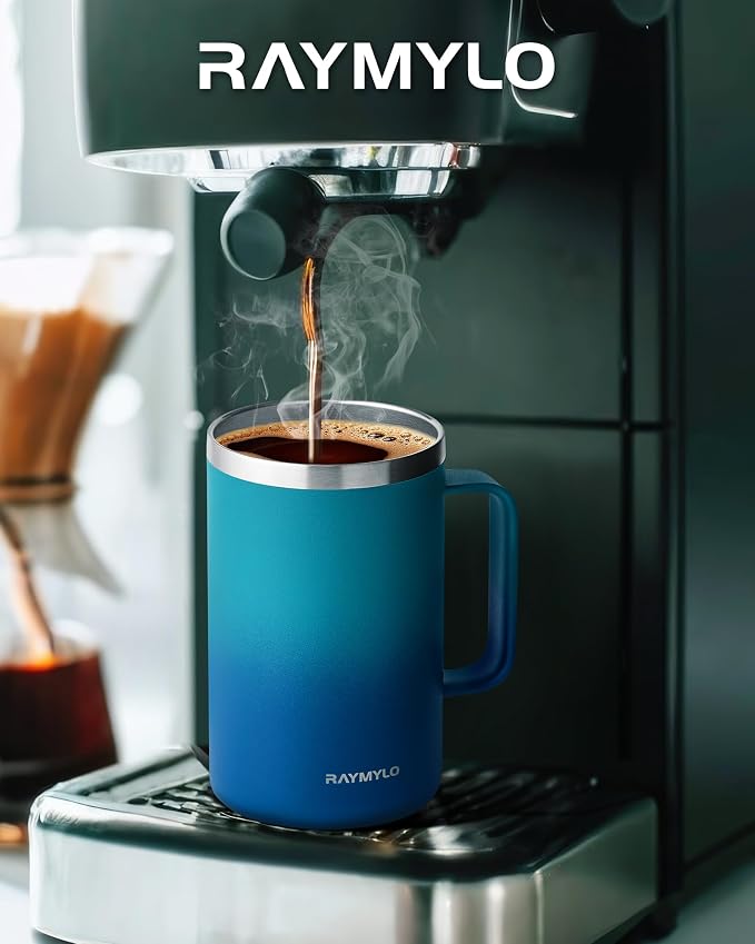 RAYMYLO Insulated Coffee Mug 24 oz, Spill-Proof & Detachable Slider Lid | Double Wall Stainless Steel with Thorough Clean Lid & Handle, Cold for 9 Hrs, Suitable for Camp Home Office - Image 7