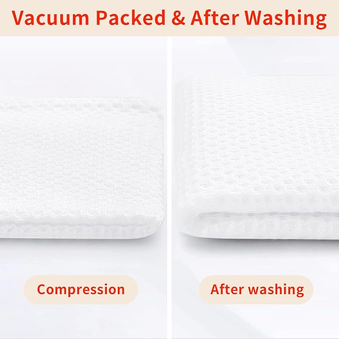 Homaxy 100% Cotton Waffle Weave Kitchen Dish Towels 18-Pack, White | 13 x 28 Inches, Ultra Soft Absorbent Dish Towels, Quick Drying Cleaning Towels - Image 7