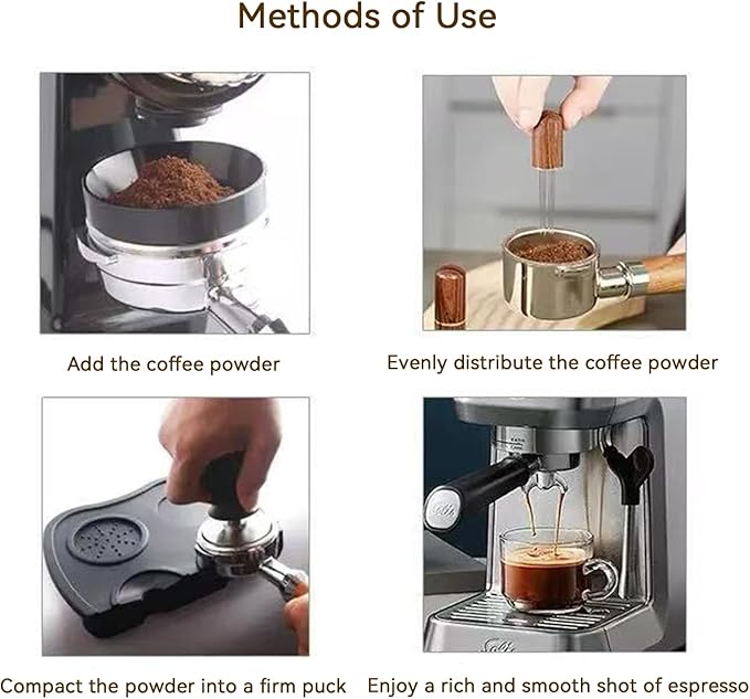 54mm Espresso Tamper Set Espresso Accessories Kit with Adjustable Spring-Loaded Tamper, Stainless Steel WDT Tool and Magnetic Dosing Funnel for 54 mm Portafilters