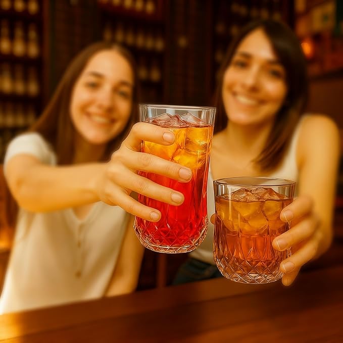 Ruckae Drinking Glasses Set of 8,11 oz and 7 oz Kitchen Water Glass Cups Set,Clear Curvature Glassware Dishwasher Safe,Mixed Drinkware for Beer,Juice,Cocktail,Whiskey,Milk and Various Mixed Drinks - Image 8