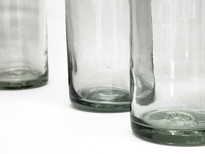 18 oz Hand Blown Mexican Drinking Glasses - Set of 6 tumblers, 18 fl oz each, Clear - Image 5