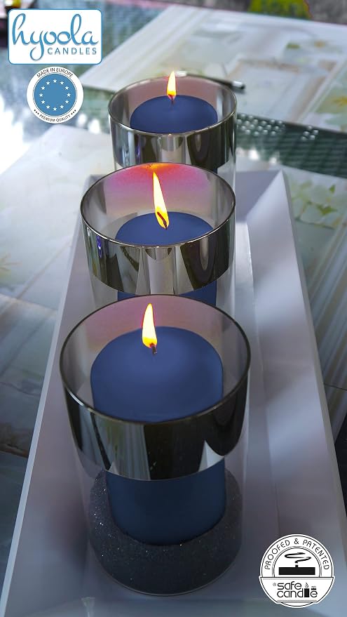 Hyoola Midnight Blue Pillar Candles 2x4 Inch - 4 Pack Unscented Pillar Candles - European Made - Image 9