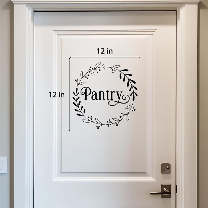 Pantry Decal, Kitchen Pantry Ornamental Sticker, Food Pantry Door Decal, Farmhouse Pantry Door Sticker, Kitchen Door Sign, Pantry Door Vinyl Sticker Decal (Black) - Image 6