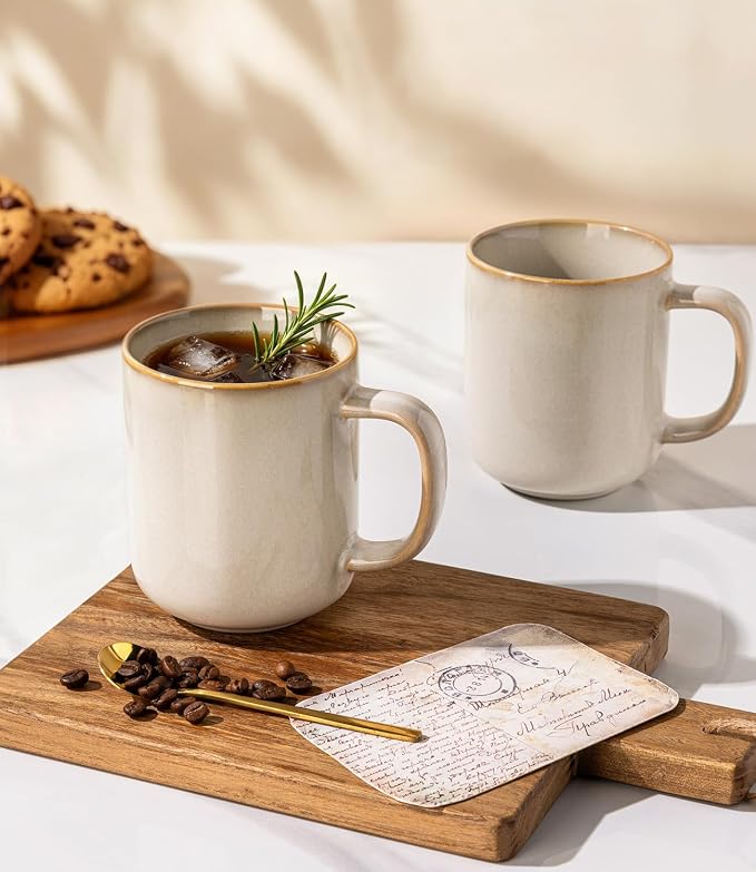 GBhome Large Coffee Mugs Set of 6, 16oz Handmade Coffee Mugs Set with Large Handle for Cappuccino/Latte/Tea/Hot Cocoa, Dishwasher & Microwave Safe-Cappuccino - Image 8