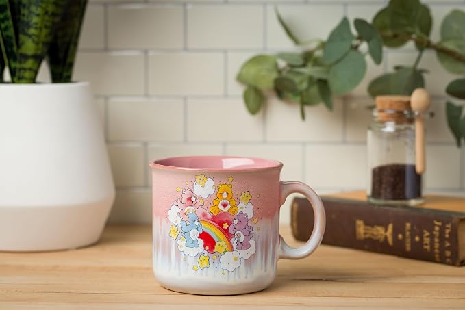 Silver Buffalo Care Bears Rainbow Stars, Reactive Glaze Camper Mug, 20oz | Grumpy and Share Bear, Ceramic, Tenderheart, Cheer, 0.59 Liters - Image 6