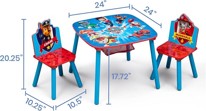 Delta Children Kids Table and Chair Set With Storage (2 Chairs Included) - Ideal for Arts & Crafts, Snack Time, Homeschooling, Homework & More, Nick Jr. PAW Patrol - Image 11