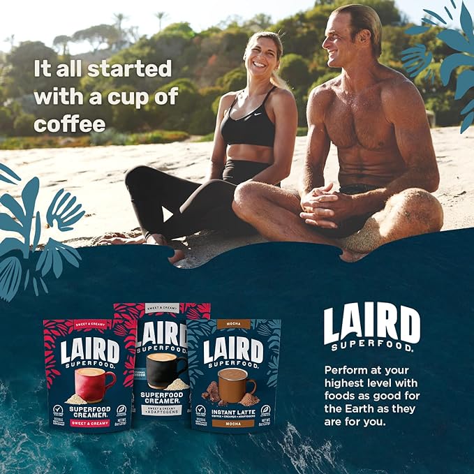 Laird Superfood Non-Dairy Original Superfood Turmeric Coconut Powder Coffee Creamer, Gluten Free, Non-GMO, Vegan, 8 oz. Bag, Pack of 1
