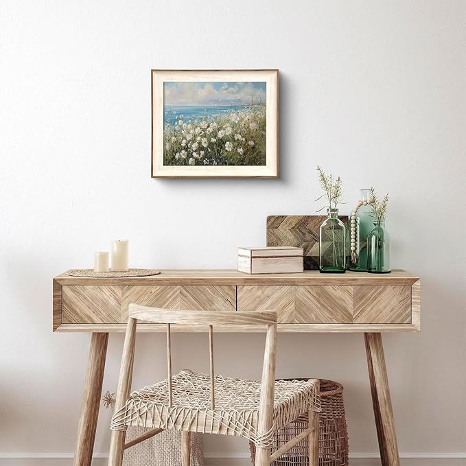 XOCUUI Vintage Farmhouse Canvas Wall Art - Wildflower Field Landscape Painting, Cottage Decor, Natural Oil Painting Wall Art Spring Art For Living Room Bedroom Kitchen - 8" X 10" - Unframed - Image 8