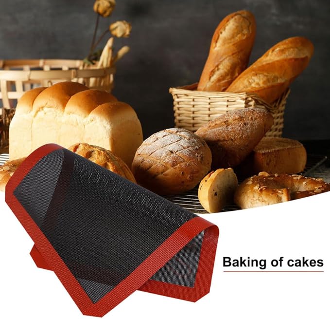 VILLCASE Baking Mat Heat Resistant Silicone and Glass Fiber Non-stick Pad with High Elasticity Oven Liner and Bread Baking and Bun and Cookies for Macaron at Home - Image 9