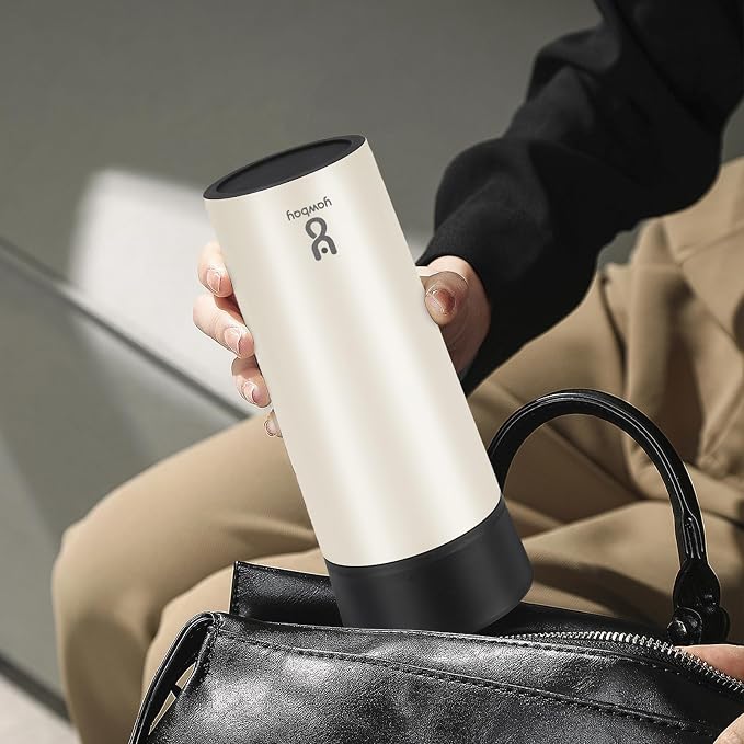 Travel Coffee Mug with 360°Lid, Travel Coffee Tumbler 12 oz Leak Proof, Stainless Steel Insulated Travel Mugs for Hot and Cold Spill Proof Leak Proof(Beige) - Image 9
