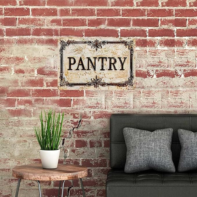Vintage Distressed Style Aluminum PANTRY Wall Decor Metal Sign 8X12in Retro Ornate Border Rustic Art Sign for Kitchen Pantry Room Farmhouse Home Decoration - Image 7