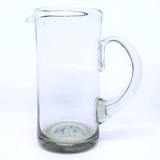 Clear 48 oz Tall Pitcher, Recycled Glass, Lead-free, Toxin-Free (Pitcher) by MexHandcraft
