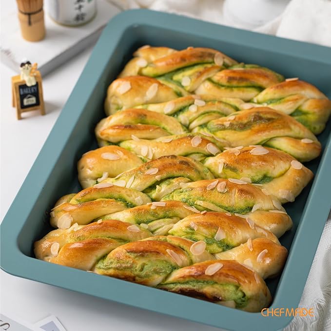 CHEFMADE Baking Pan, 15" Nonstick Lasagna Sheet Pan for Oven (Green) | Deep 1.9" carbon steel bakeware. Nonstick coating, wide edges for easy handling. Oven-safe for roasting, cookies, casseroles - Image 6