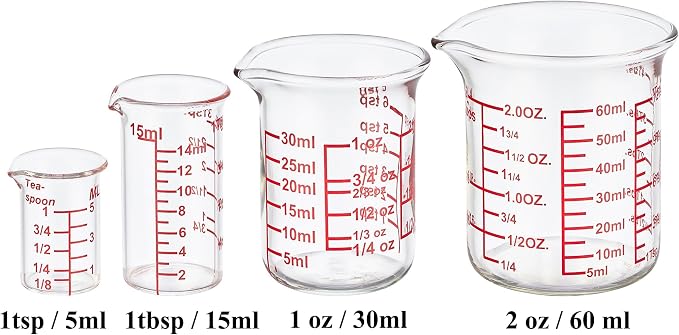 Ackers 4-Piece Glass Measuring Cup Set, Borosilicate Beaker Style Nesting Liquid Measuring Cups - Image 9