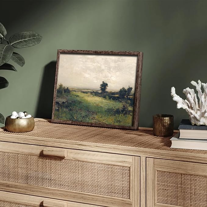 XOCUUI Vintage Landscape Unframed Canvas Wall Art, Vintage Rural Hill Prints, The Vast Grassland Classic Wall Prints Farmhouse Bathroom Office Decor - 12x16in - Image 8