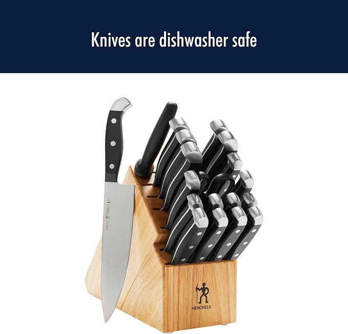 Henckels Statement 20-Pc Knife Block Set, Razor-Sharp, German Engineered | Informed by 100+ Years of Mastery. Effortless Cutting with Lightweight with Comfortable Grip, Dishwasher safe. - Image 9
